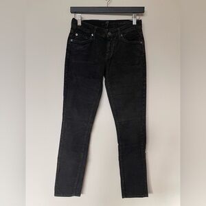 7 FOR ALL MANKIND ROXANNE MID-RISE CORDUROY SLIM JEAN in Slate Grey